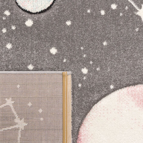 Paco Home Kinder-Teppich, Spiel-Teppich Für Kinderzimmer Mit Planeten Und Sternen, In Grau 160x230 cm