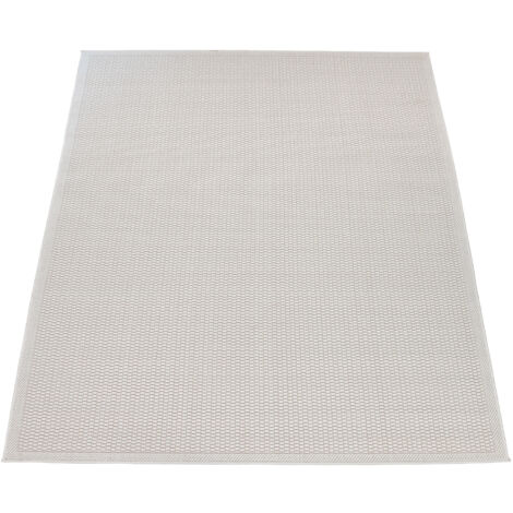 Paco Home Outdoor Teppich Für Terrasse Und Balkon Küchenteppich Einfarbig Modern Creme Beige 60x100 cm