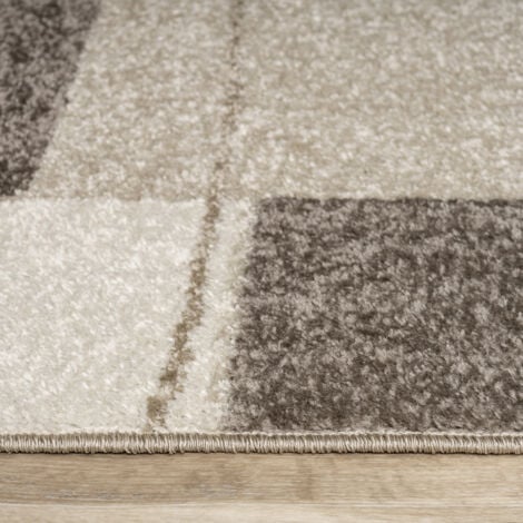 Paco Home Designer Teppich Wohnzimmer Teppich Modern Bordüre in Braun