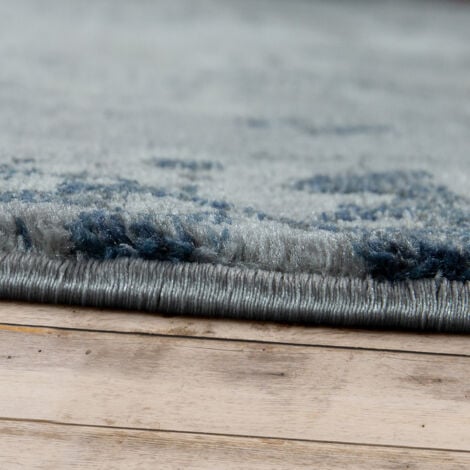 Paco Home Kurzflor Teppich Modern Orientalisches Muster Vintage Style Ombre Look Grau Blau 60x100 cm