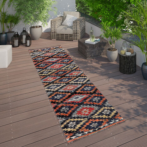 Paco Home In- & Outdoor Teppich Modern Zickzack Muster Terrassen Teppich  Bunt 60x100 cm