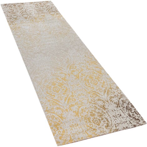 Paco Home In- & Outdoor Teppich Modern Shabby Chic Stil Terrassen Teppich  Gelb 60x100 cm