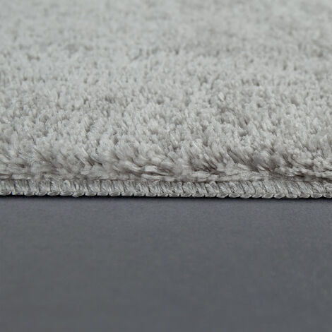 Paco Home Moderner Badezimmer Teppich Einfarbig Microfaser Kuschelig Gemütlich In Grau 40x55 cm