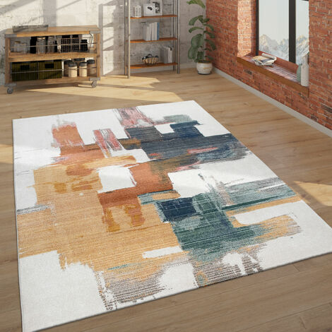 Wohnzimmer Teppich Mit Modernen Rauten Mustern Trend Design Mehrfarbig Bunt 