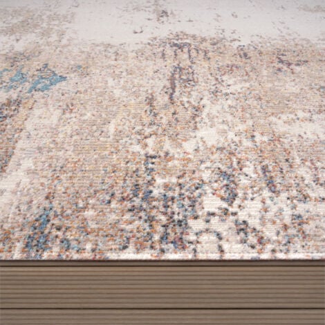 Paco Home Outdoor Teppich Balkon Terrasse Vintage Küchenteppich Muster Abstrakt Beige Blau 160x230 cm