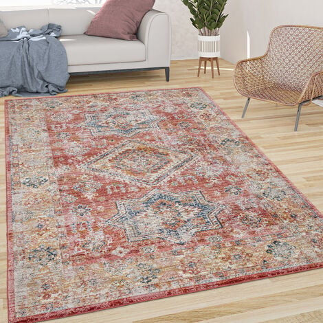 Teppich Kurzflor Muster Wohnzimmer Vintage Mandala Paco cm Design 60x100 Grau Home Schwarz Orientalisches