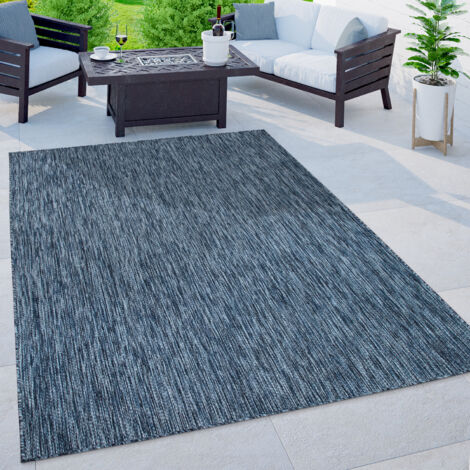 In- und Outdoor Teppich Flachgewebe Carmel Blau Meliert - 120x170 cm