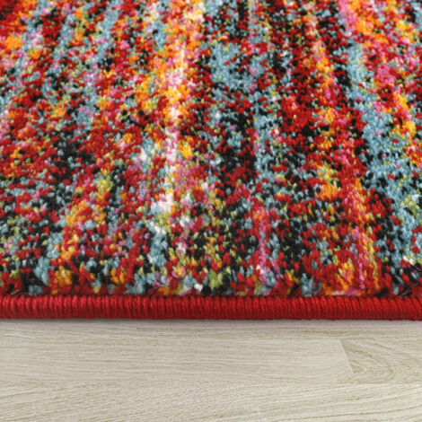 Paco Home Teppich Wohnzimmer Kurzflor Ethno Design Geometrisches Muster Rauten Motiv 80x150 cm, Bunt