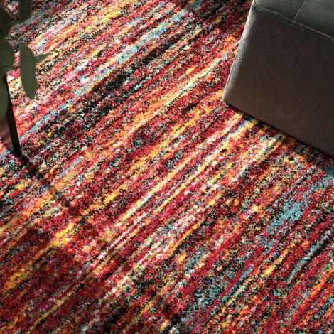 Paco Home Teppich Wohnzimmer Kurzflor Ethno Design Geometrisches Muster Rauten Motiv 80x150 cm, Bunt