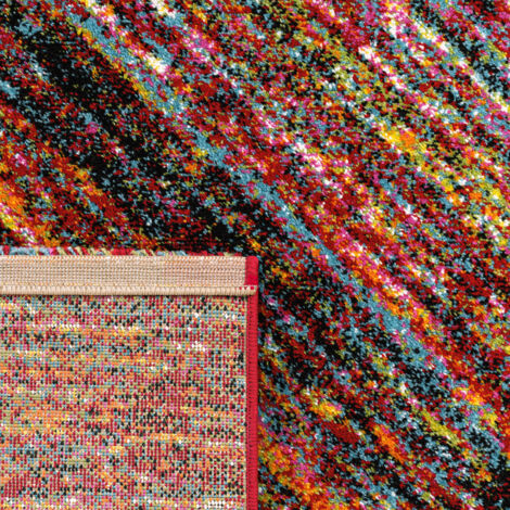 Paco Home Teppich Wohnzimmer Kurzflor Ethno Design Geometrisches Muster Rauten Motiv 80x150 cm, Bunt