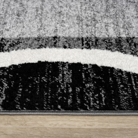 Paco Home Wohnzimmer Teppich Bordüre Kurzflor Meliert Modern Hochwertig Grau Schwarz Rot 160x220 cm