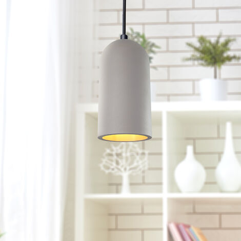 Paco Home Pendelleuchte, E27, Lampe Leuchtmittel Wohnzimmer Für Beton-Grau, Höhenverstellbar ohne Esszimmer Küche