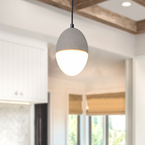 Paco Home Pendelleuchte, E27, Lampe Für Wohnzimmer Esszimmer Küche,  Höhenverstellbar Beton-Grau, ohne Leuchtmittel