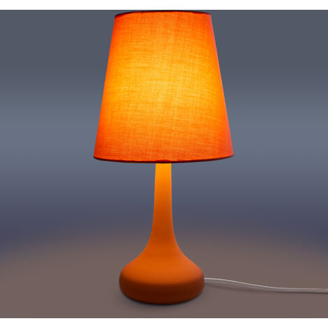 Paco Home Tischlampe E14 Lampe, Tischleuchte Für Kinderzimmer u. Wohnzimmer  Modern ohne Leuchtmittel, Orange
