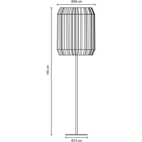 Paco Home Lampada Da Terra Moderna Effetto Rattan - Stile Boho Con Paralume Beige/Bianco, Base In Legno, Attacco E27