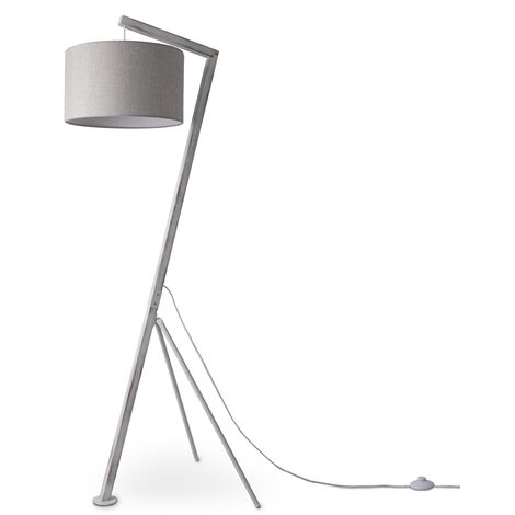 BRILLIANT Lampe Jan Tischleuchte silber/weiß 1x Druckschalter E27, (nicht am Normallampen geeignet 40W, A60, Kopf Mit enthalten) für
