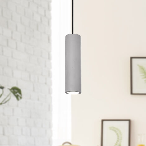 Pendelleuchte, GU10, Esszimmer Für Paco Beton-Grau, ohne Küche, Lampe Home Höhenverstellbar Leuchtmittel Wohnzimmer