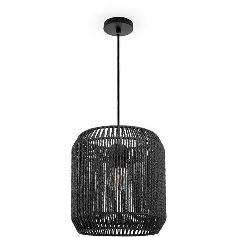 (FSC) schwarz/holzfarbend, Holz A60, 1x 25cm 25W, Lampe, aus Pendelleuchte nachhaltiger BRILLIANT E27, Waldwirtschaft Drewno