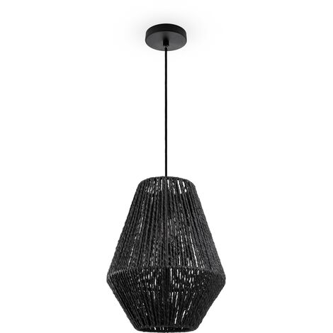 BRILLIANT Lampe, Drewno Pendelleuchte 25cm schwarz/holzfarbend, 1x A60, E27,  25W, Holz aus nachhaltiger Waldwirtschaft (FSC)