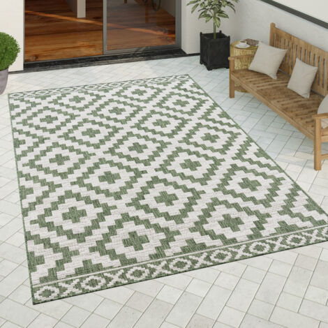 Teppich - In- & Outdoorteppich Mokka Raute Terrasse Balkon Garten