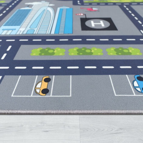 Paco Home Kinderteppich 80x150cm - Straßen Design Mit Hüpfkästchen