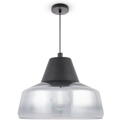 BRILLIANT Lampe, Slope / Höhe der Kabel einstellbar A60, kürzbar E27, schwarz/natur, 40W, 1x in 23cm Pendelleuchte