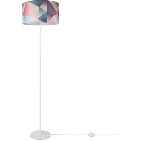 Paco Home Stehlampe Wohnzimmer Modern E27 Leselampe Stehleuchte Stativ Retro Lampenschirm Design 4 (Ø38 cm), Stehleuchte Einbein - Weiß
