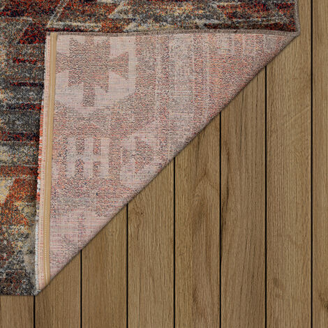 Paco Home Wohnzimmer Teppich Vintage Kurzflor Boho Muster 6 60x100 Design cm, Bunt Geometrische