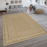 Paco Home In- & Outdoor-Teppich, Flachgewebe Mit Skandi-Muster Und Sisal-Look In Beige 80x150 cm