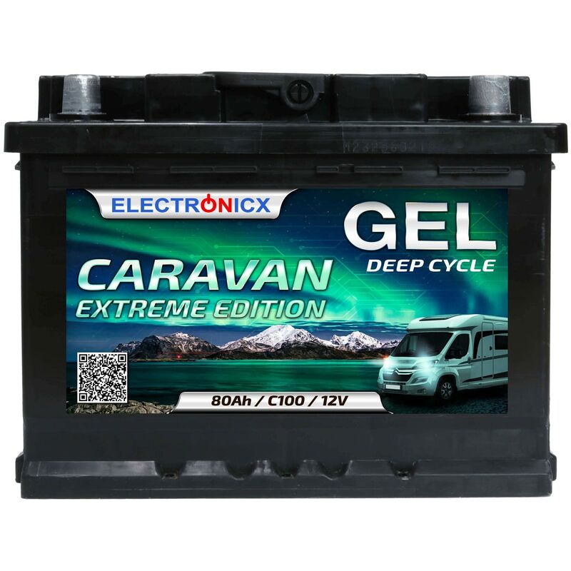 Electronicx Caravan EXTREME Edition Gel Batterie 80 AH 12V Wohnmobil Boot  Versorgung
