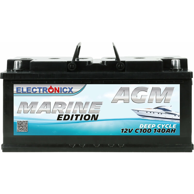 AGM Batterie 140AH Electronicx Marine Edition Boot Schiff  Versorgungsbatterie 12V Akku Deep Bootsbatterie Autobatterie Solarbatterie  Solar Batterien…