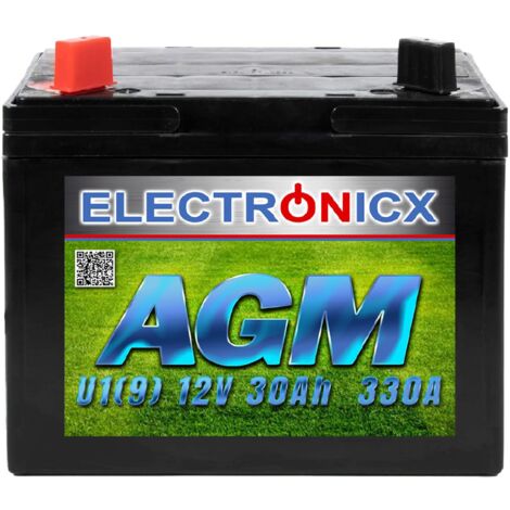 Electronicx U1(9) AGM 30AH 330A Batterie Rasentraktor Aufsitzrasenmäher