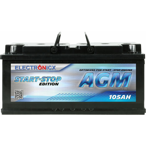 Electronicx AGM Autobatterie Starterbatterie Batterie Start-Stop 105 AH 12V  950A