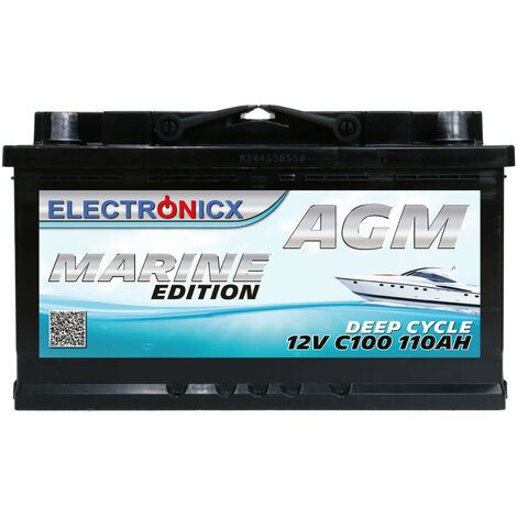 AGM Batterie 110AH Electronicx Marine Edition Boot Schiff
