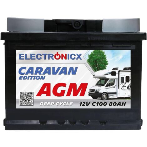 Electronicx Caravan Edition V2 Batterie AGM 80 AH 12V Wohnmobil Boot Versorgung…