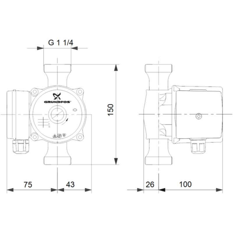 Circulateur Grundfos UM 20-07 N 150 - Pompe De Chaudière ECS