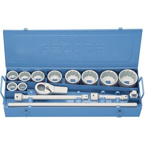 GEDORE 6181600 - Jeu de clés à douille 1" 15 pcs profil UD 36-80 mm , D 21 EMU-10 (1/5)