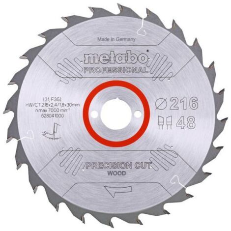 Lame de scie circulaire pour coupe précise du bois professionnel D216xB2,4xPerçage30mm 48Z. WZ (1/6)