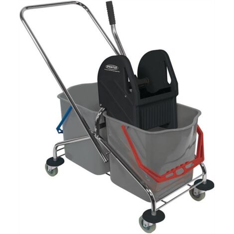 Chariot de nettoyage avec seaux 2x27l, presse STA (1/3)