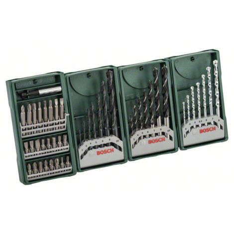 Bosch – Ensemble de mèches de tournevis-foret 3+1 – 7 forets métal, pierre, bois – Embouts de tournevis 25 mm et 50 mm – Pour perçage précis (1/8)
