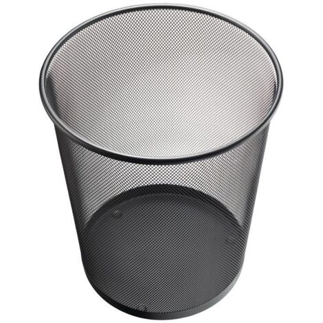 Corbeille à papier 23 l en acier thermolaqué noir avec décor perforé – H2518695 – Helit