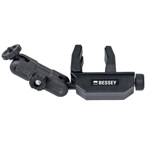 Bessey – Support multifonctionnel pour niveau laser – Hauteur réglable – Fixation rapide sur supports ronds et carrés – Rotation 360°