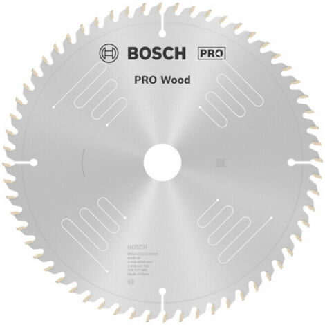 Bosch – Lame de scie circulaire 254 mm pour bois dur – Alésage 30 mm – 60 dents en carbure – Coupe nette et précise – Réduit vibrations et bruit - WOOD 254 X