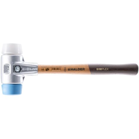 Maillet HALDER SIMPLEX TPE souple / superplastique avec boîtier en aluminium et manche en bois de haute qualité - D=50 mm - 3117.050 (1/7)