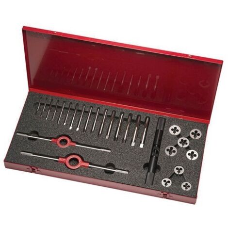 Jeu de tarauds HS-24UNF UNF 1/4-1/2" 18 pièces, étui en métal