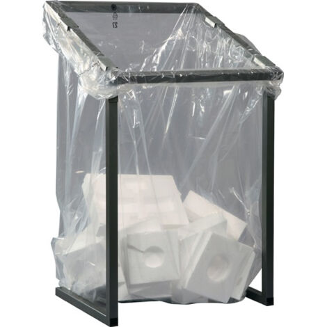 Poubelle de collecte des déchets H1230xL730xP695mm 1000l anthracite-gris fer, DB703 stationnaire (1/4)
