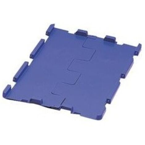 Couvercle pliant en PP L400xB300mm bleu avec charnière, 4 pièces par carton (1/2)