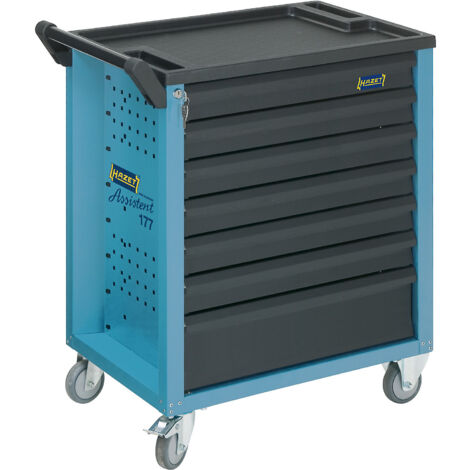 Chariot WKZ 177 B780xT498xH915mm 7 tiroirs non équipés, couleur bleu acier