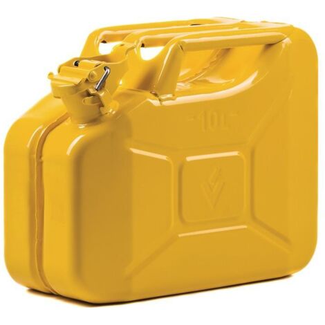 FP – Bidon de carburant 10l en tôle d'acier jaune zinc RAL 1018 – Dimensions L345 x l165 x H275 mm – Fermeture étanche pour transport sécurisé - dacier-L345xB165xH275mm