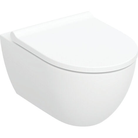 Geberit – Ensemble de WC suspendu – Céramique sanitaire – Chasse d'eau TurboFlush – Dimensions 36x38,5x53 cm – Fixation invisible